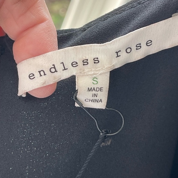 Ending Rose dress size small form fitting spaghetti strap with black fringe NWT - Picture 6 of 9